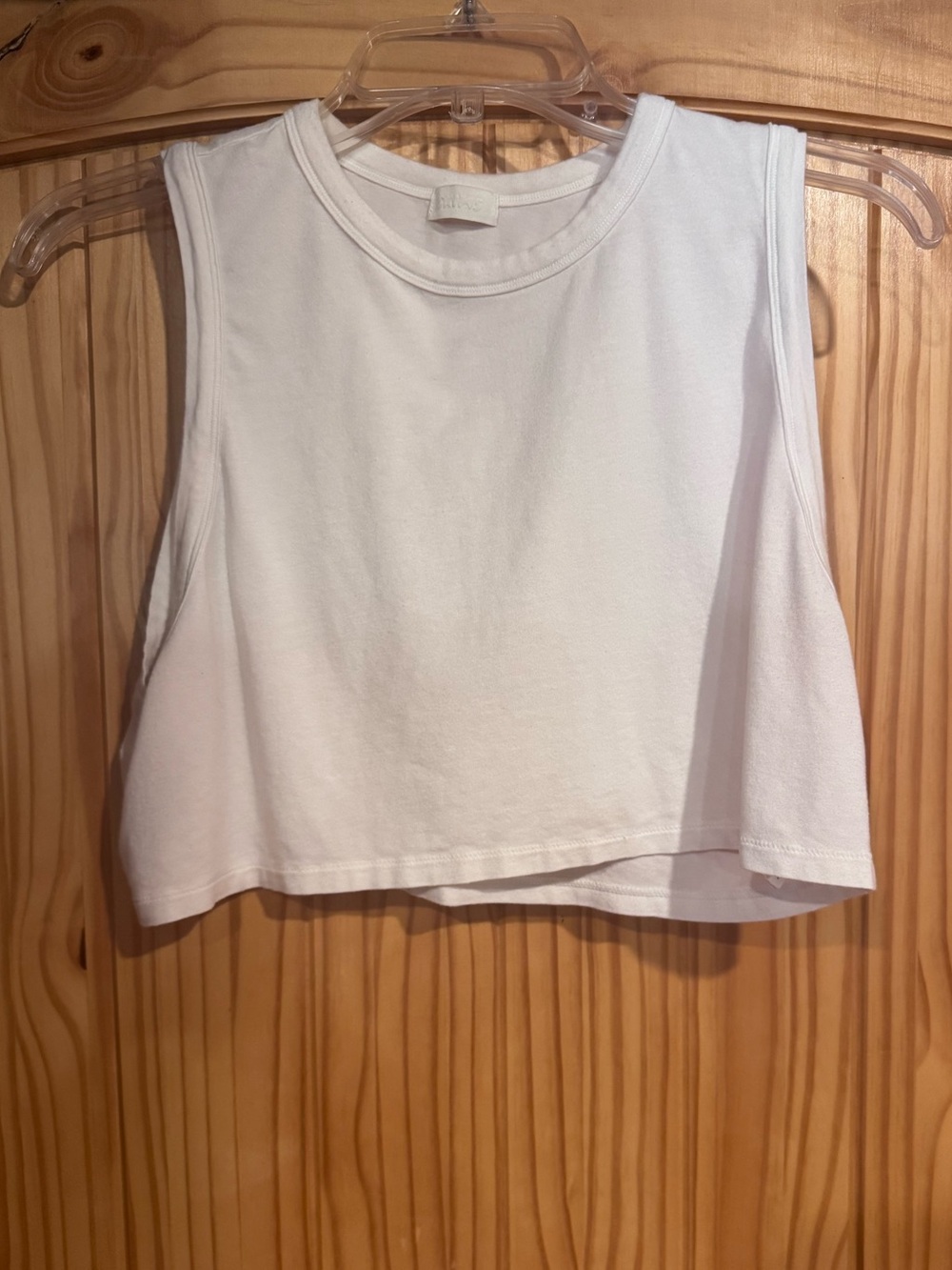 Skims White Crop Tank Top